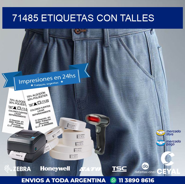 71485 ETIQUETAS CON TALLES