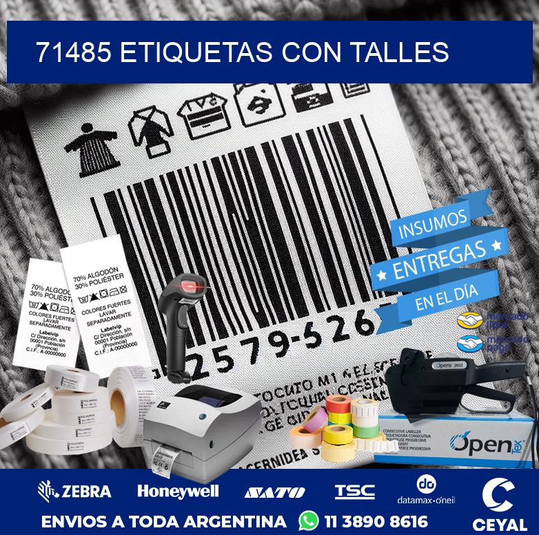 71485 ETIQUETAS CON TALLES