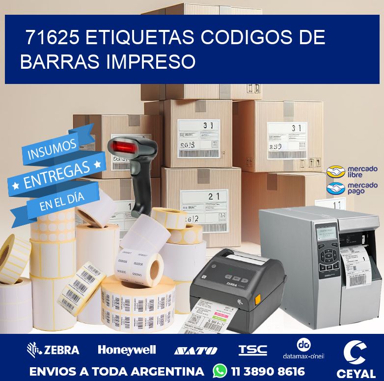 71625 ETIQUETAS CODIGOS DE BARRAS IMPRESO