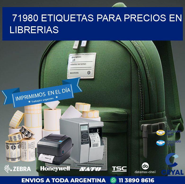 71980 ETIQUETAS PARA PRECIOS EN LIBRERIAS