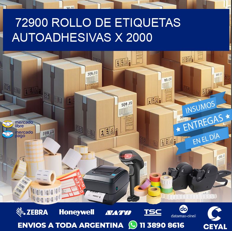 72900 ROLLO DE ETIQUETAS AUTOADHESIVAS X 2000