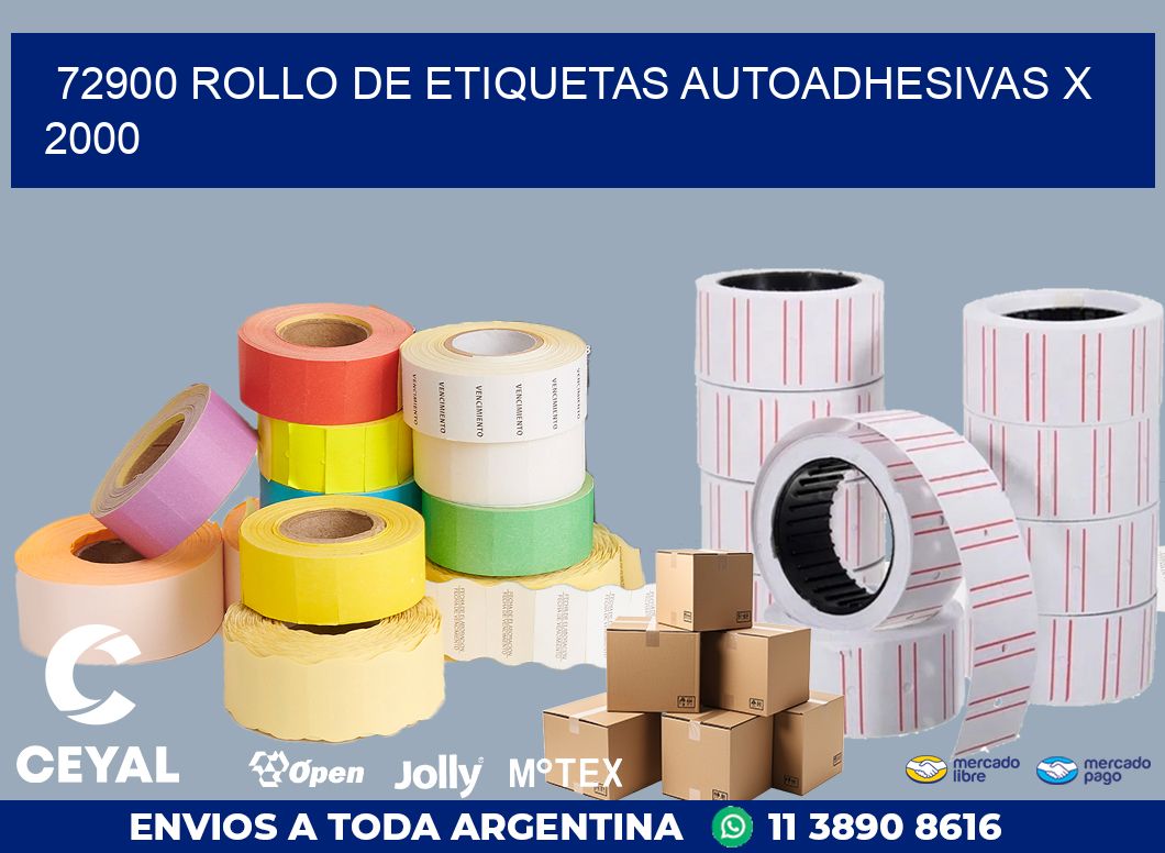 72900 ROLLO DE ETIQUETAS AUTOADHESIVAS X 2000