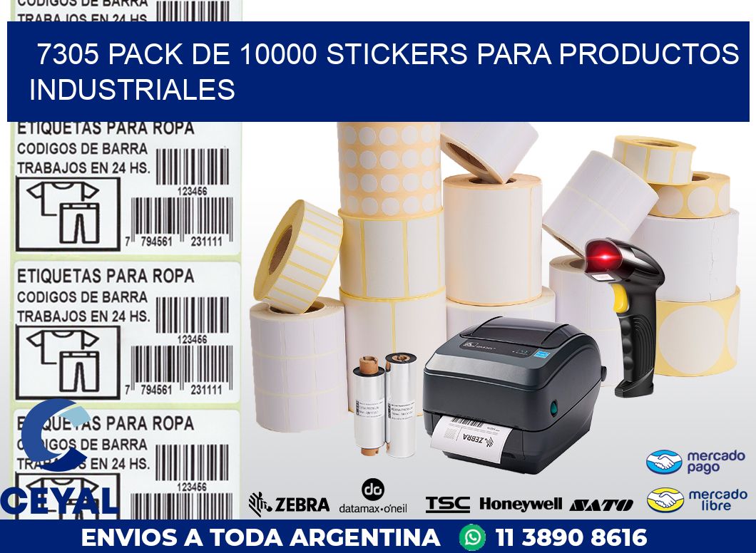 7305 PACK DE 10000 STICKERS PARA PRODUCTOS INDUSTRIALES