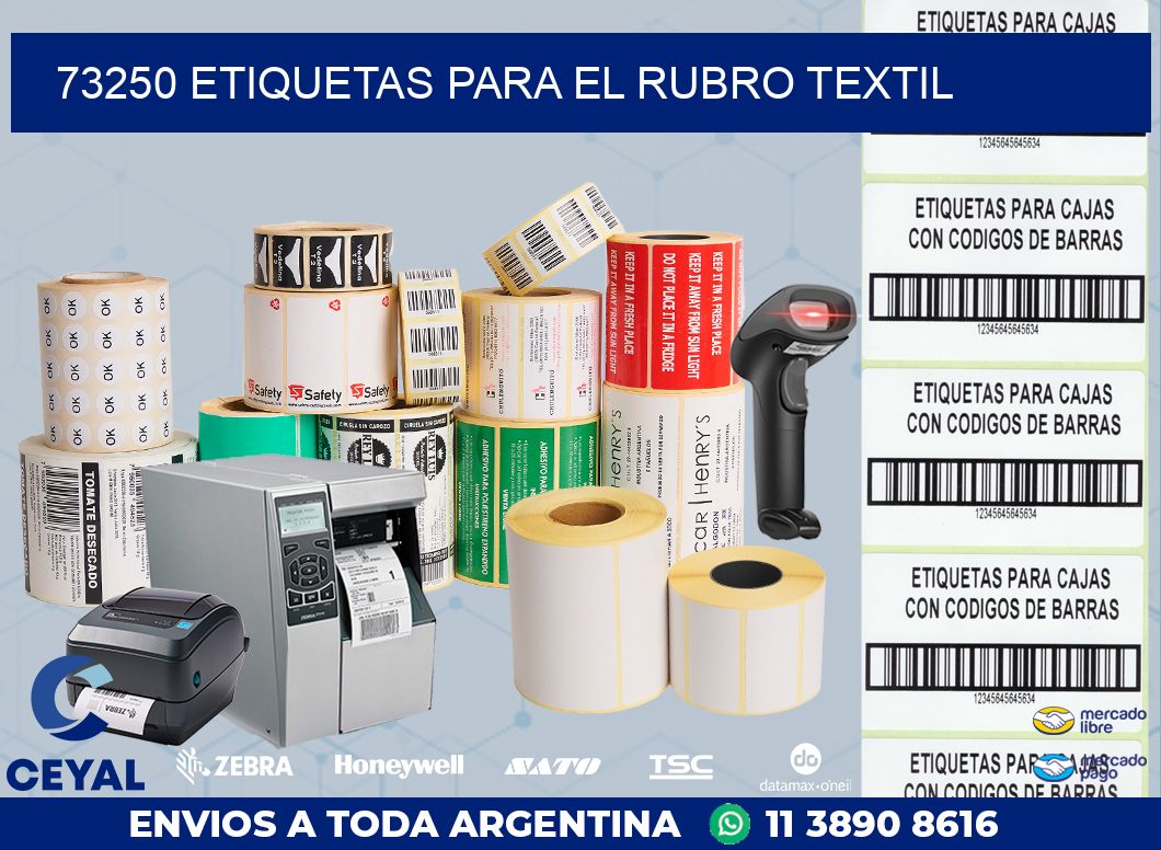 73250 ETIQUETAS PARA EL RUBRO TEXTIL
