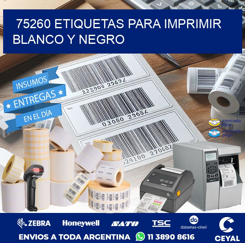 75260 ETIQUETAS PARA IMPRIMIR BLANCO Y NEGRO