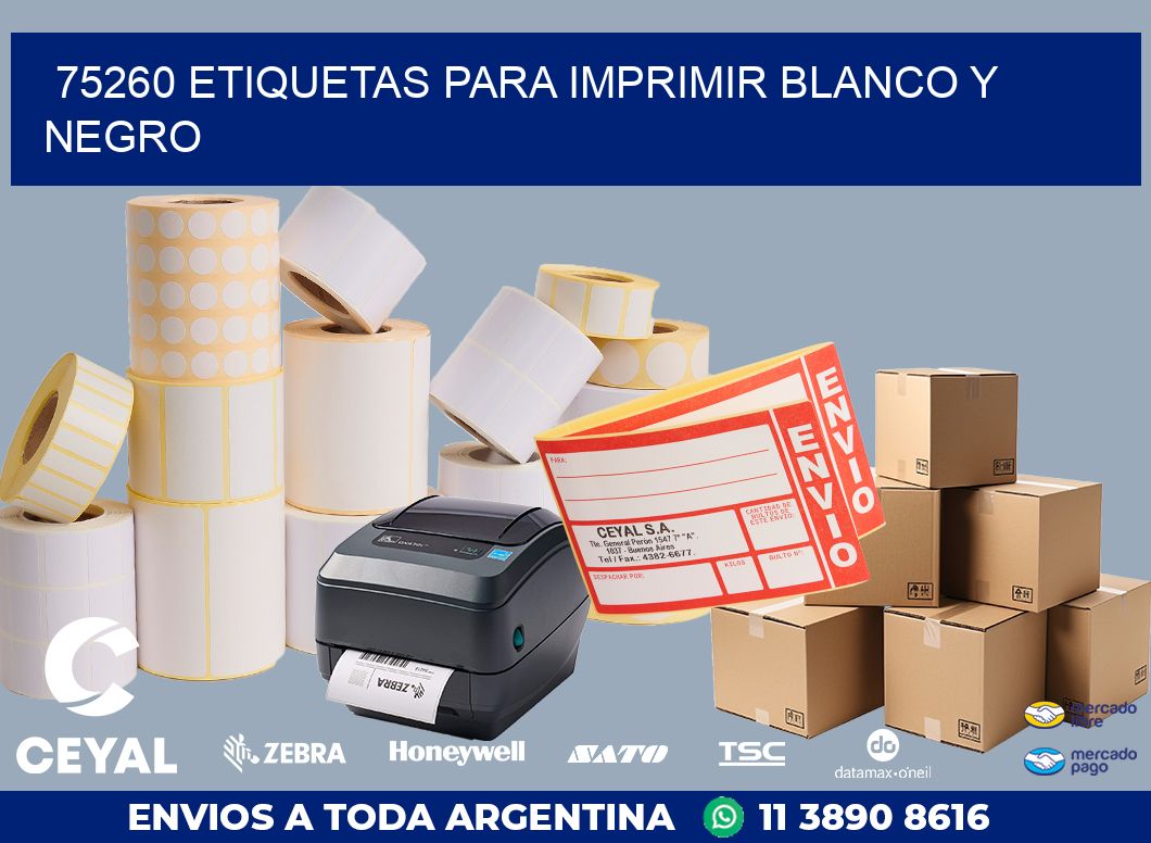75260 ETIQUETAS PARA IMPRIMIR BLANCO Y NEGRO