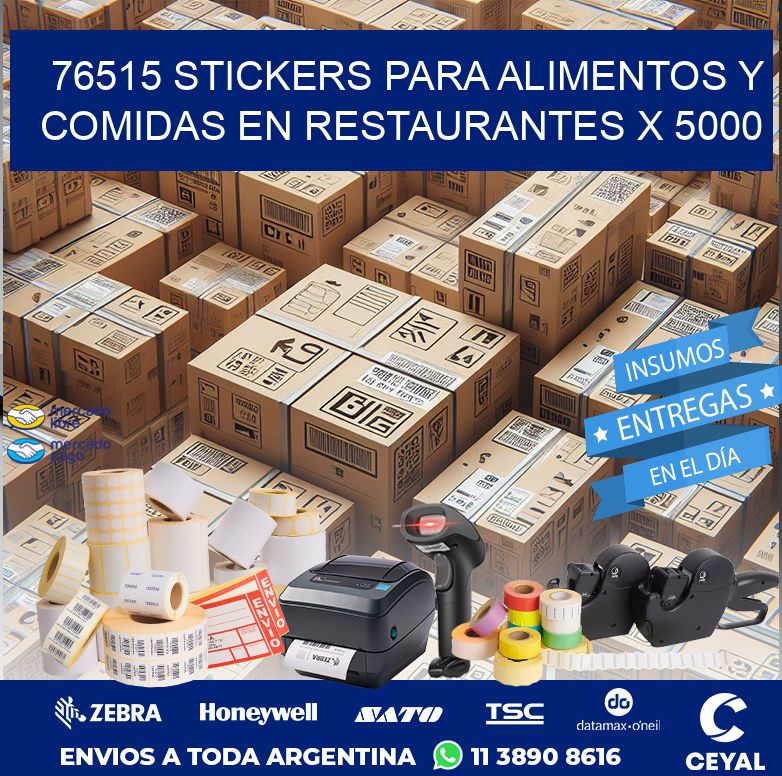 76515 STICKERS PARA ALIMENTOS Y COMIDAS EN RESTAURANTES X 5000