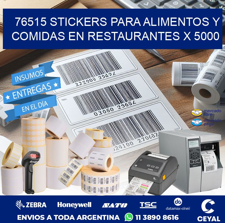 76515 STICKERS PARA ALIMENTOS Y COMIDAS EN RESTAURANTES X 5000