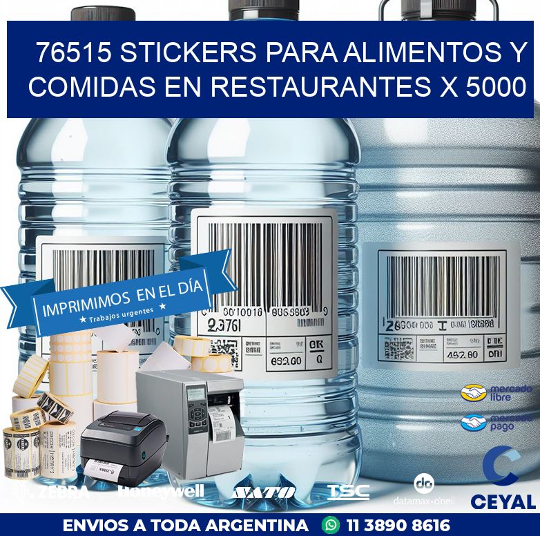 76515 STICKERS PARA ALIMENTOS Y COMIDAS EN RESTAURANTES X 5000