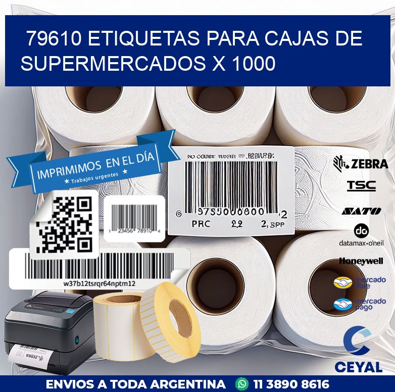 79610 ETIQUETAS PARA CAJAS DE SUPERMERCADOS X 1000