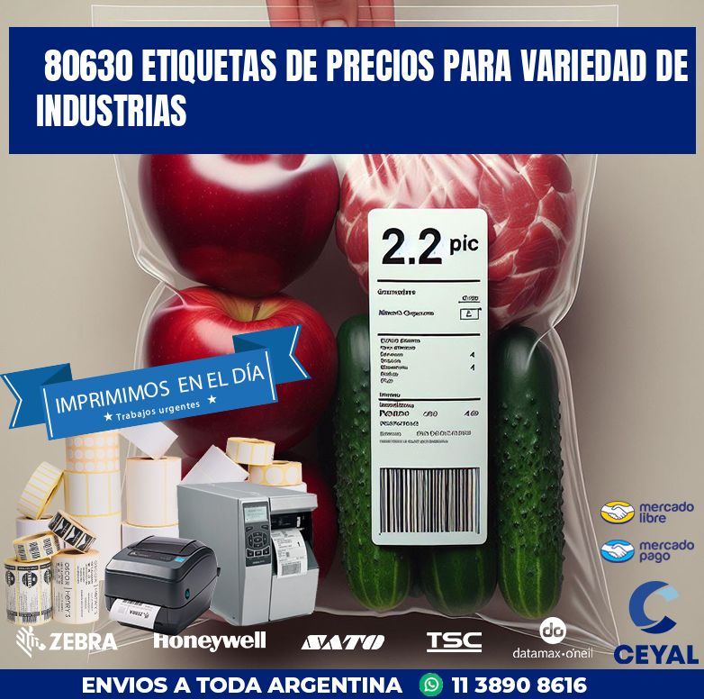 80630 ETIQUETAS DE PRECIOS PARA VARIEDAD DE INDUSTRIAS
