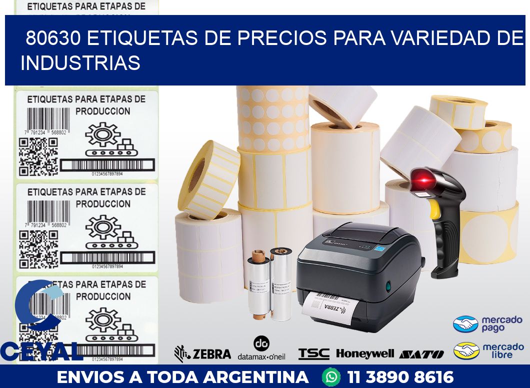80630 ETIQUETAS DE PRECIOS PARA VARIEDAD DE INDUSTRIAS