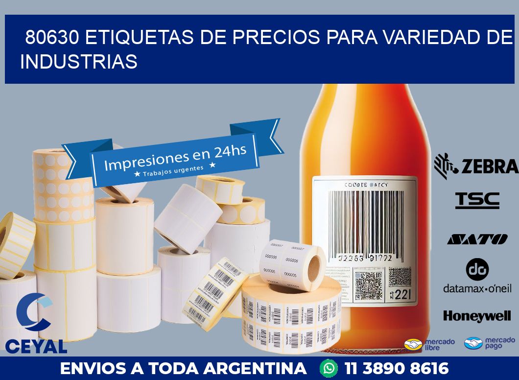 80630 ETIQUETAS DE PRECIOS PARA VARIEDAD DE INDUSTRIAS