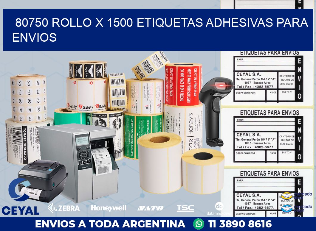 80750 ROLLO X 1500 ETIQUETAS ADHESIVAS PARA ENVIOS