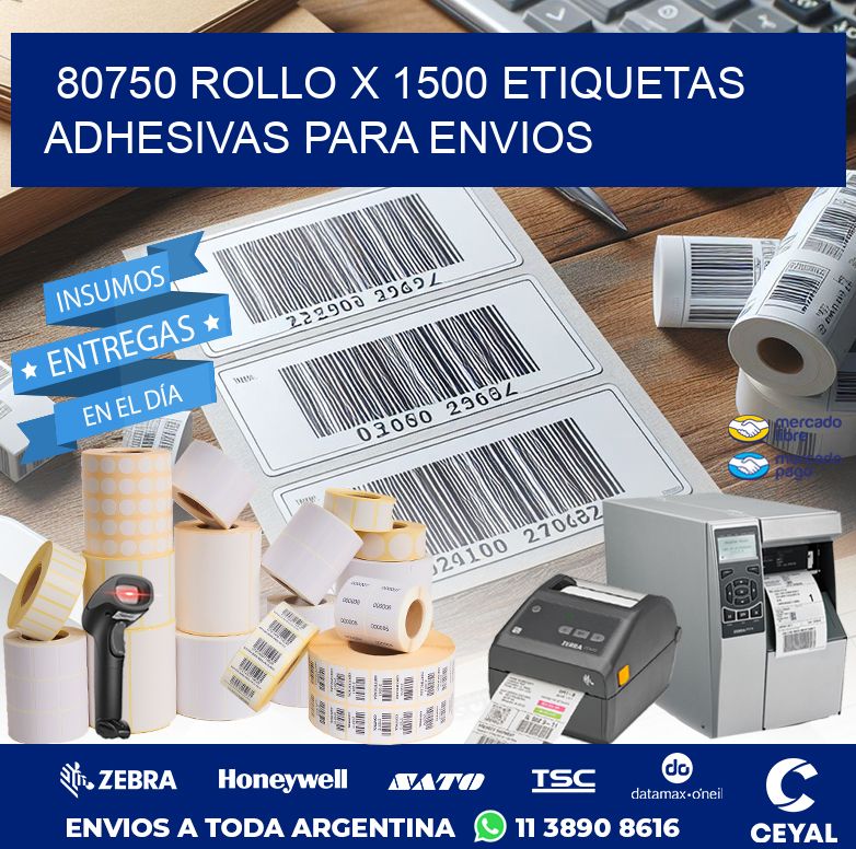 80750 ROLLO X 1500 ETIQUETAS ADHESIVAS PARA ENVIOS