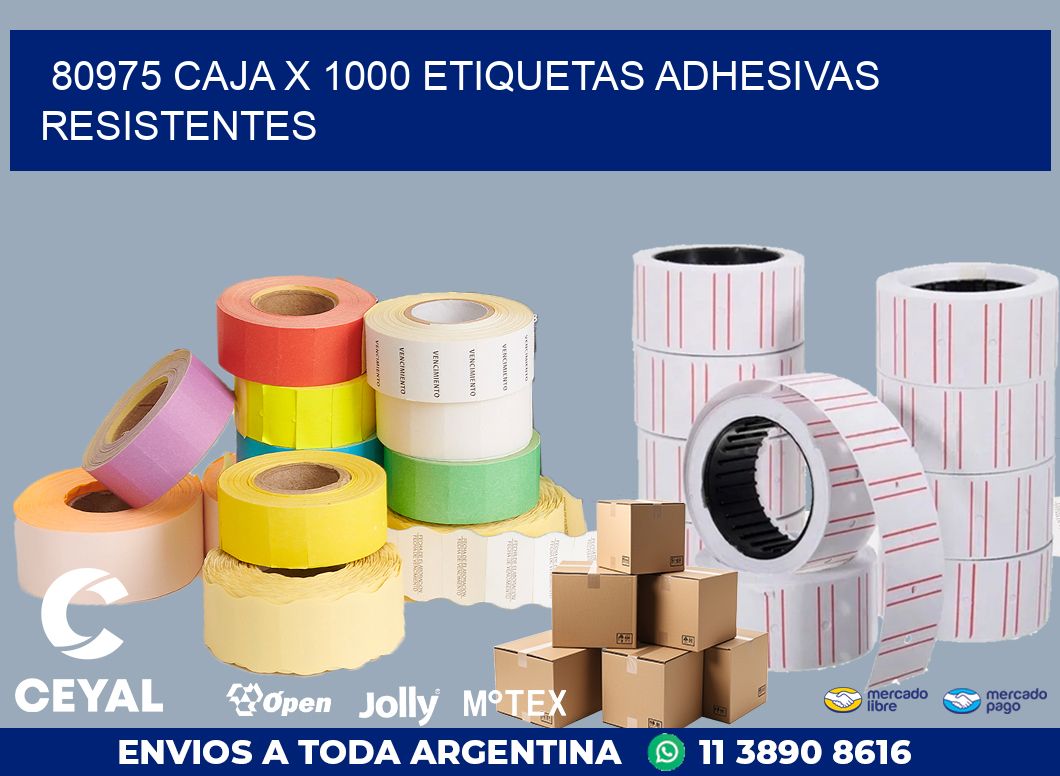 80975 CAJA X 1000 ETIQUETAS ADHESIVAS RESISTENTES