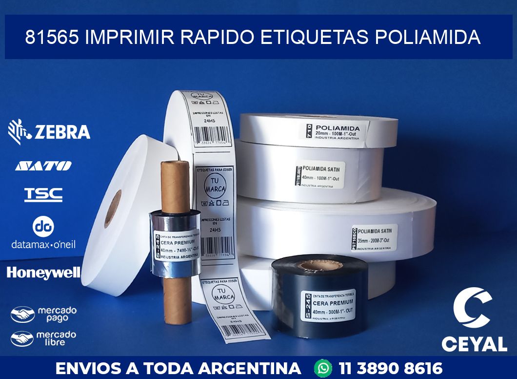 81565 IMPRIMIR RAPIDO ETIQUETAS POLIAMIDA
