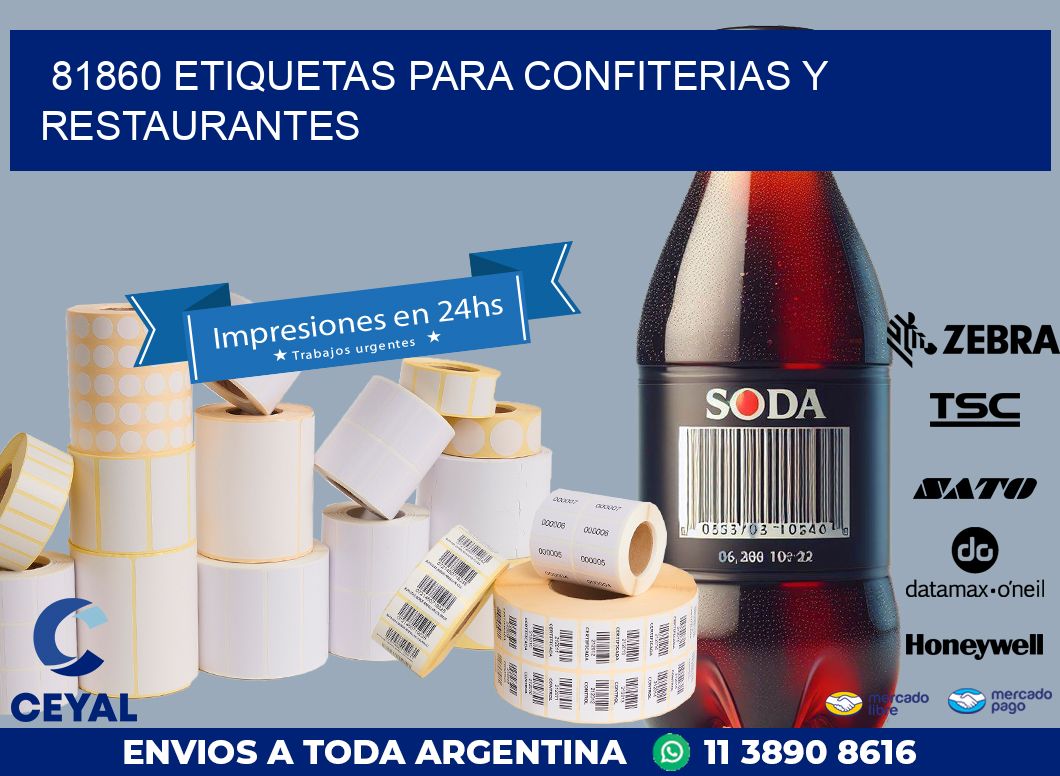 81860 ETIQUETAS PARA CONFITERIAS Y RESTAURANTES