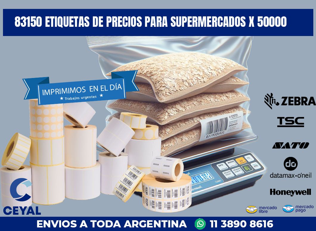 83150 ETIQUETAS DE PRECIOS PARA SUPERMERCADOS X 50000