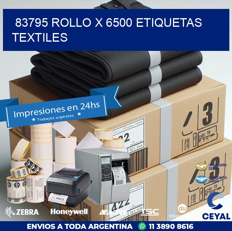 83795 ROLLO X 6500 ETIQUETAS TEXTILES