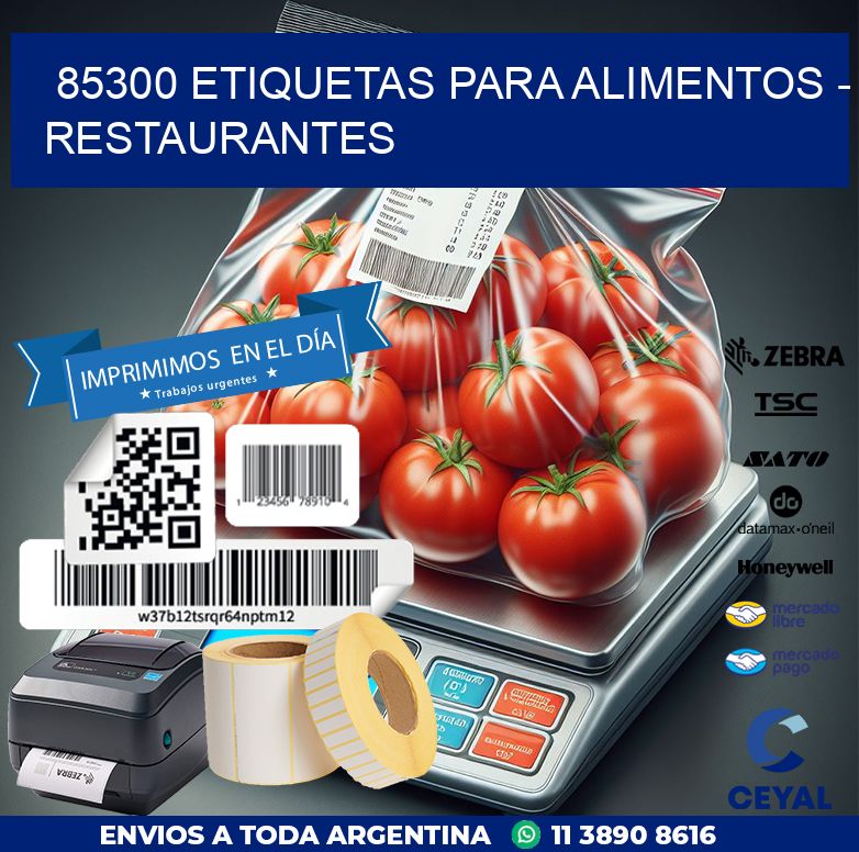 85300 ETIQUETAS PARA ALIMENTOS - RESTAURANTES