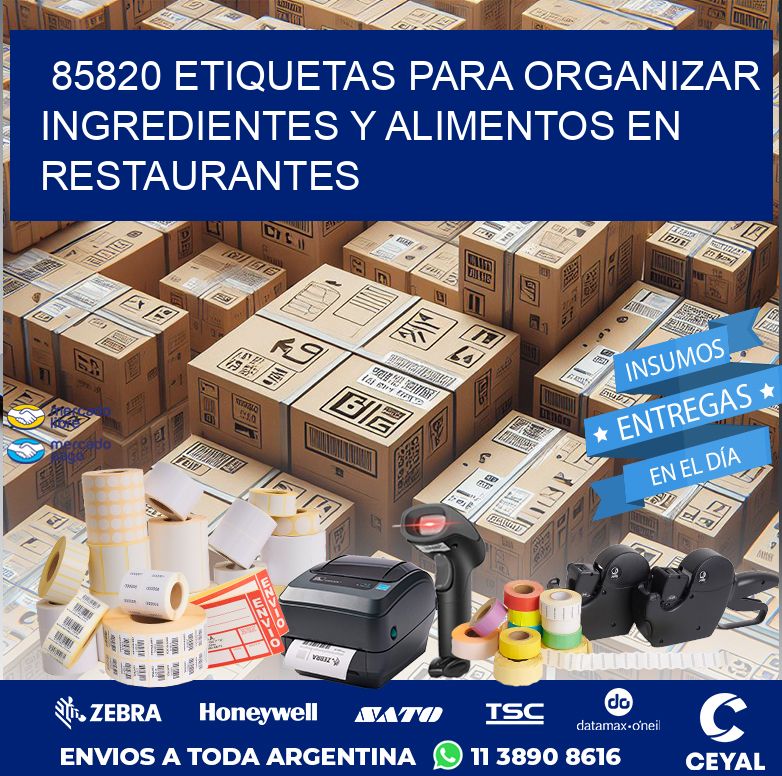 85820 ETIQUETAS PARA ORGANIZAR INGREDIENTES Y ALIMENTOS EN RESTAURANTES