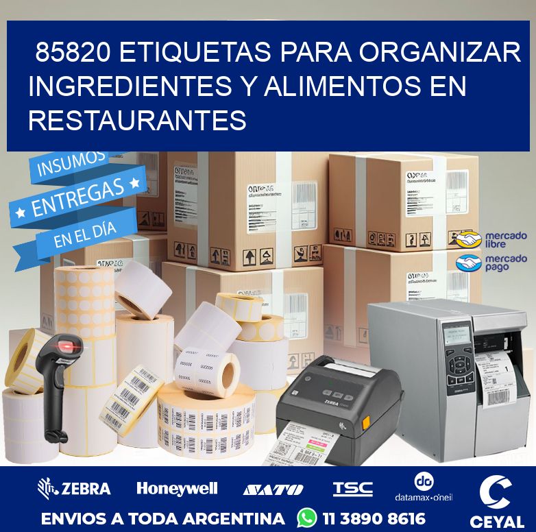 85820 ETIQUETAS PARA ORGANIZAR INGREDIENTES Y ALIMENTOS EN RESTAURANTES