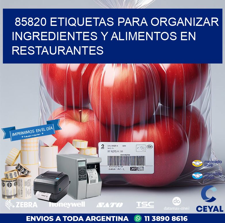 85820 ETIQUETAS PARA ORGANIZAR INGREDIENTES Y ALIMENTOS EN RESTAURANTES
