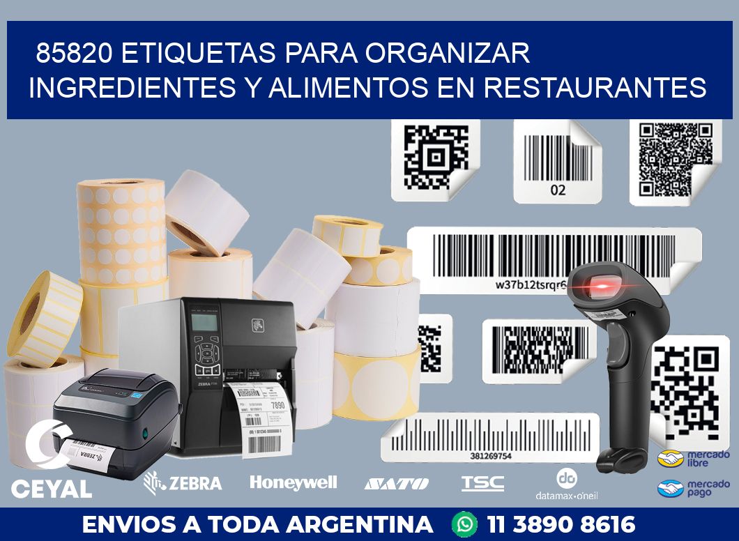 85820 ETIQUETAS PARA ORGANIZAR INGREDIENTES Y ALIMENTOS EN RESTAURANTES
