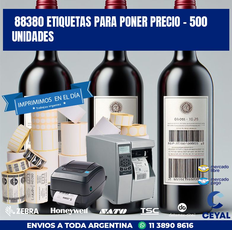 88380 ETIQUETAS PARA PONER PRECIO - 500 UNIDADES