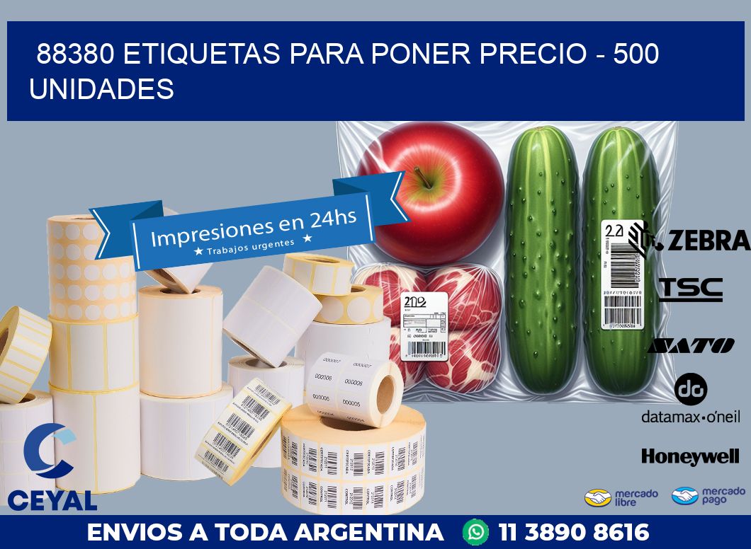 88380 ETIQUETAS PARA PONER PRECIO – 500 UNIDADES