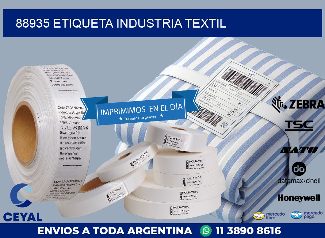 88935 ETIQUETA INDUSTRIA TEXTIL
