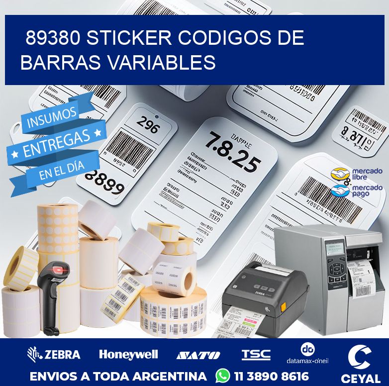 89380 STICKER CODIGOS DE BARRAS VARIABLES