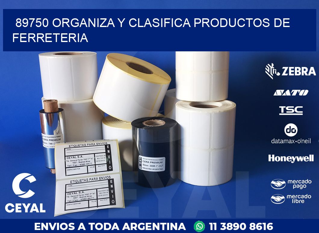 89750 ORGANIZA Y CLASIFICA PRODUCTOS DE FERRETERIA