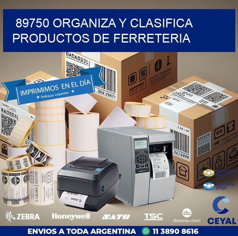 89750 ORGANIZA Y CLASIFICA PRODUCTOS DE FERRETERIA