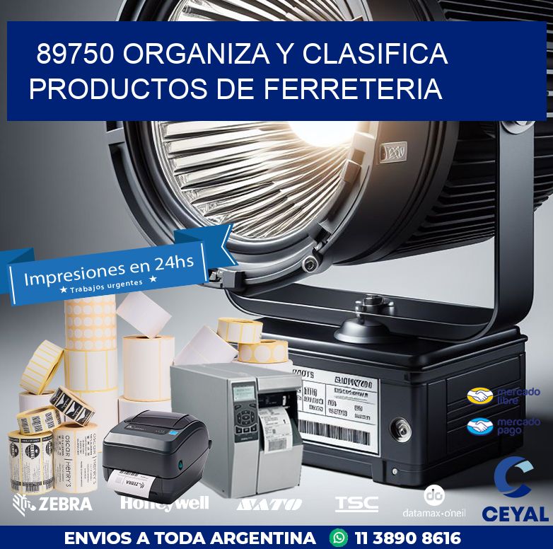 89750 ORGANIZA Y CLASIFICA PRODUCTOS DE FERRETERIA