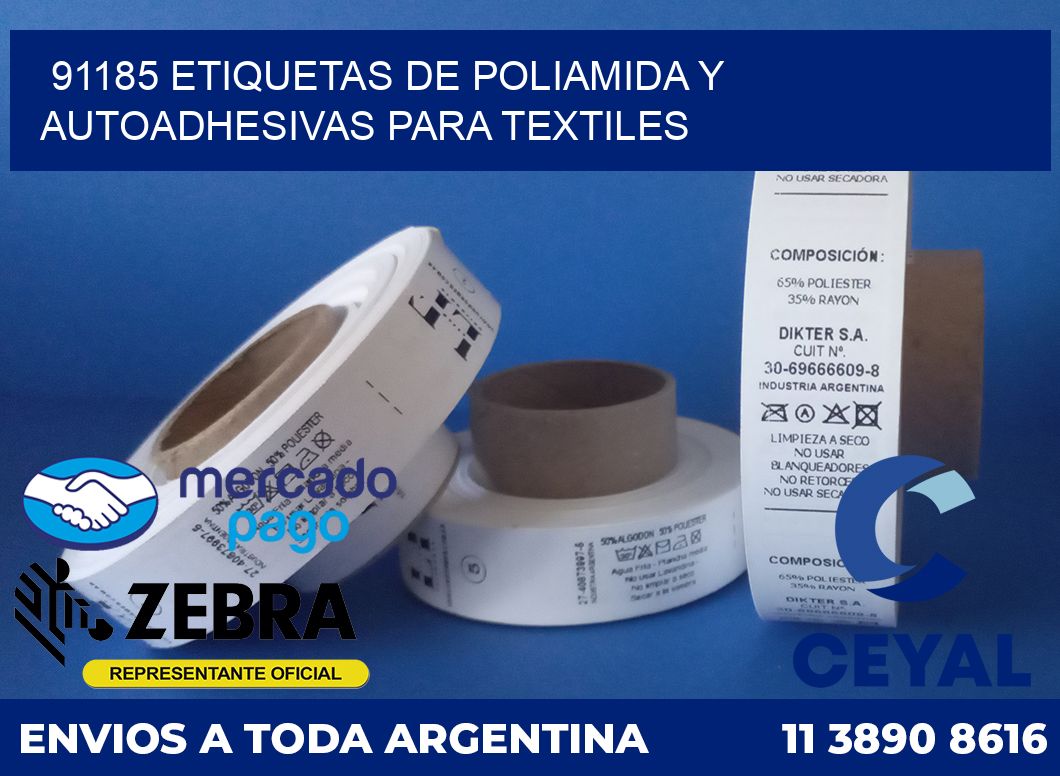 91185 ETIQUETAS DE POLIAMIDA Y AUTOADHESIVAS PARA TEXTILES