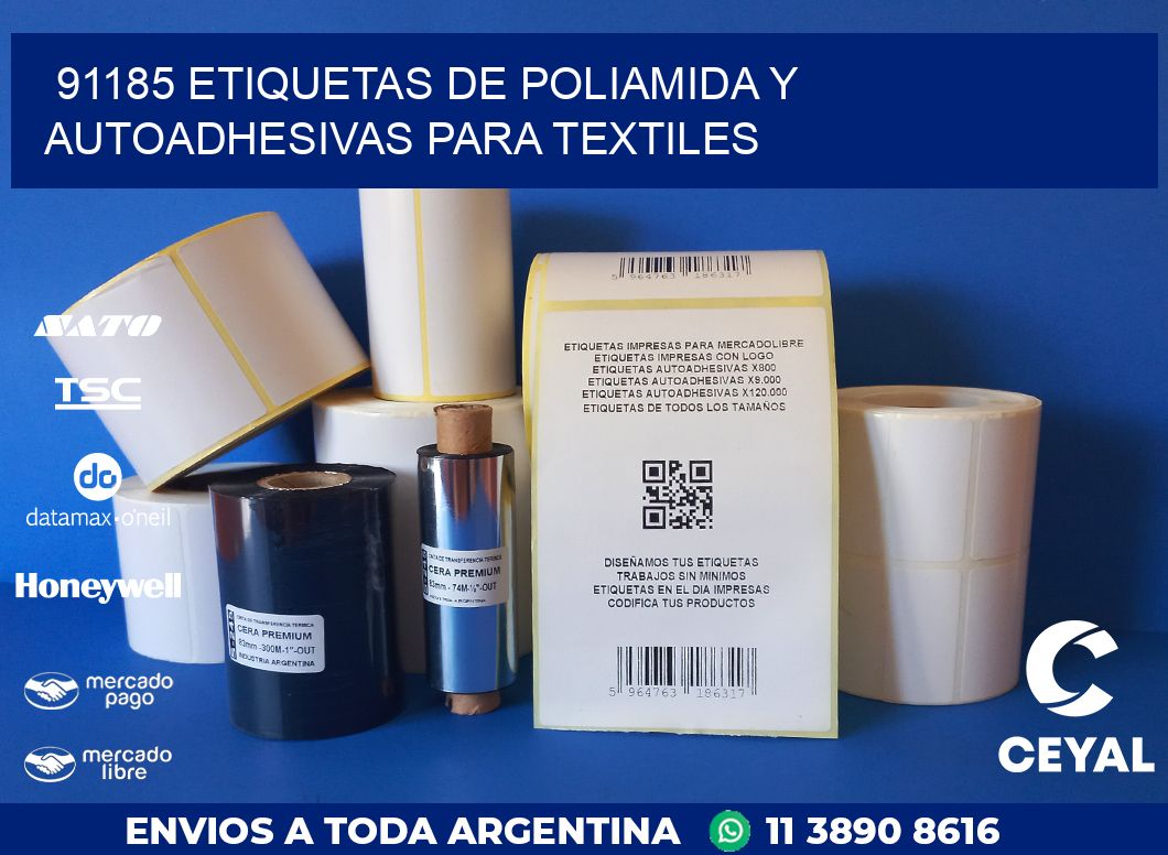 91185 ETIQUETAS DE POLIAMIDA Y AUTOADHESIVAS PARA TEXTILES