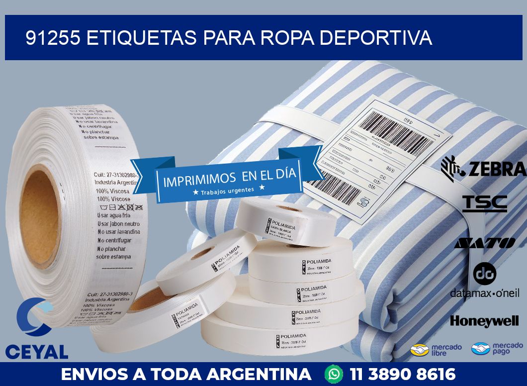 91255 ETIQUETAS PARA ROPA DEPORTIVA
