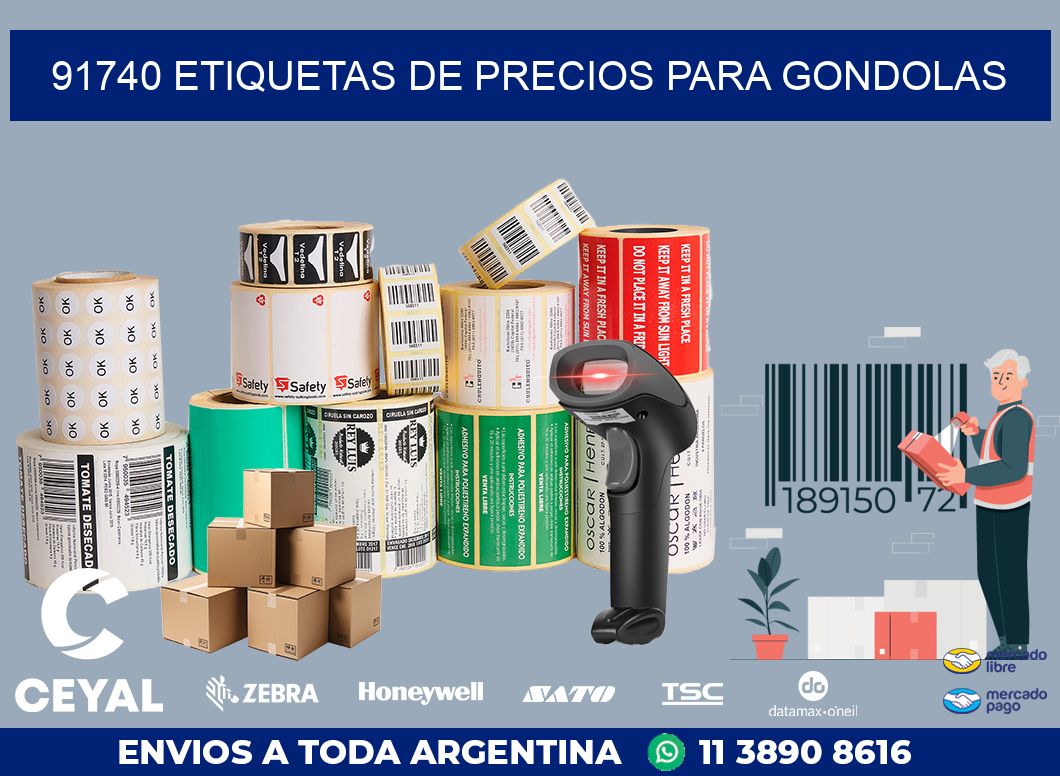 91740 ETIQUETAS DE PRECIOS PARA GONDOLAS