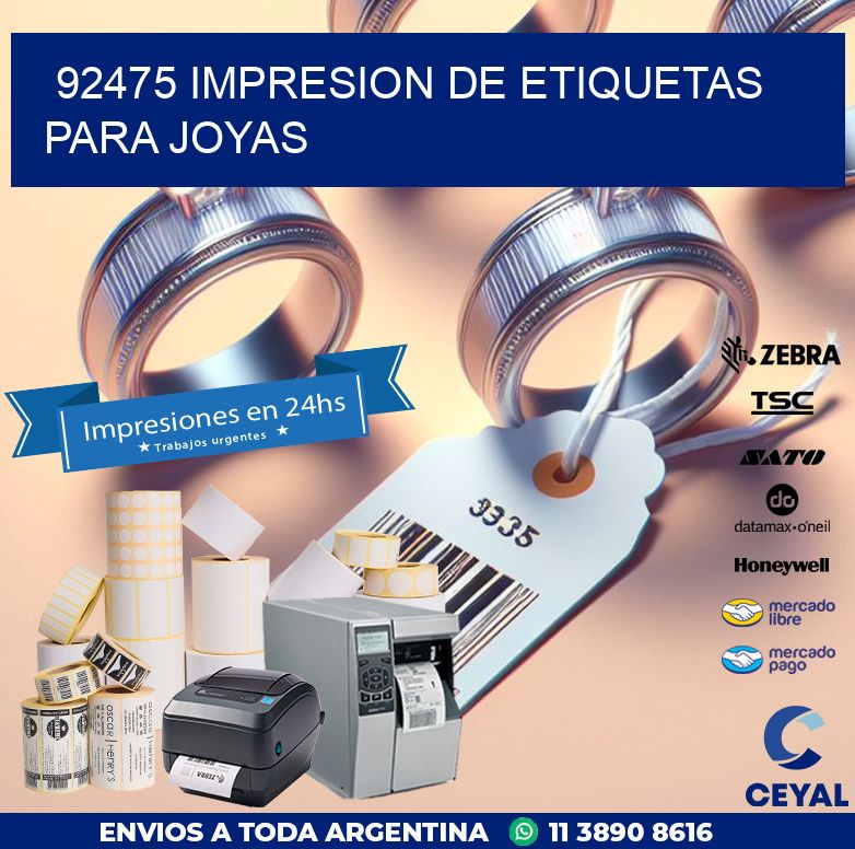 92475 IMPRESION DE ETIQUETAS PARA JOYAS
