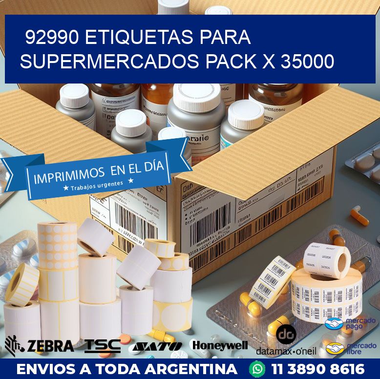 92990 ETIQUETAS PARA SUPERMERCADOS PACK X 35000