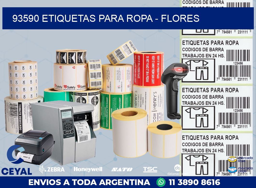 93590 ETIQUETAS PARA ROPA - FLORES