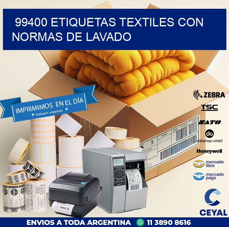 99400 ETIQUETAS TEXTILES CON NORMAS DE LAVADO