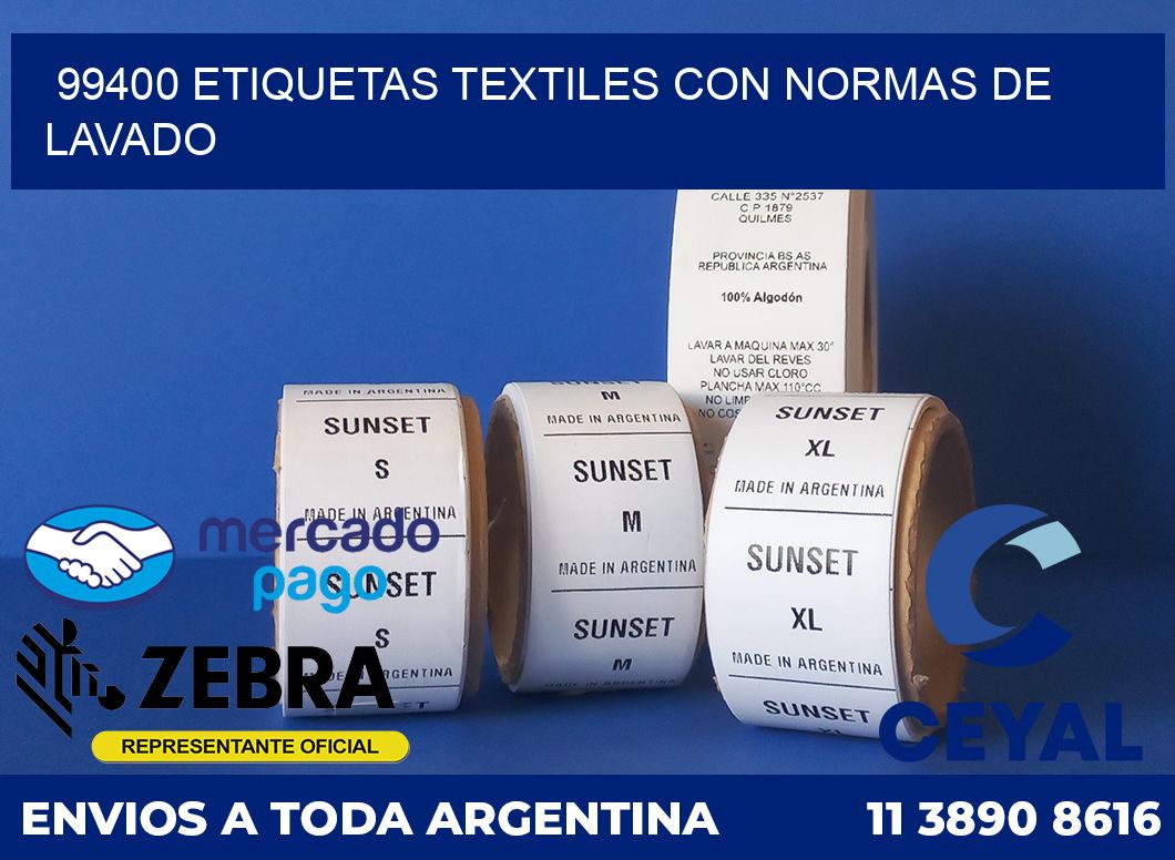 99400 ETIQUETAS TEXTILES CON NORMAS DE LAVADO
