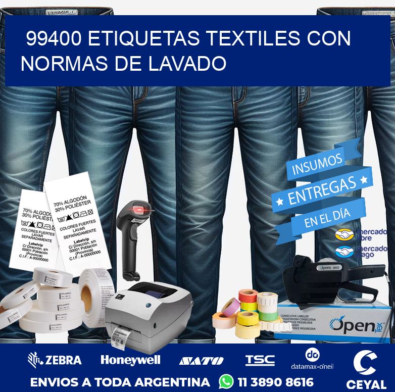 99400 ETIQUETAS TEXTILES CON NORMAS DE LAVADO