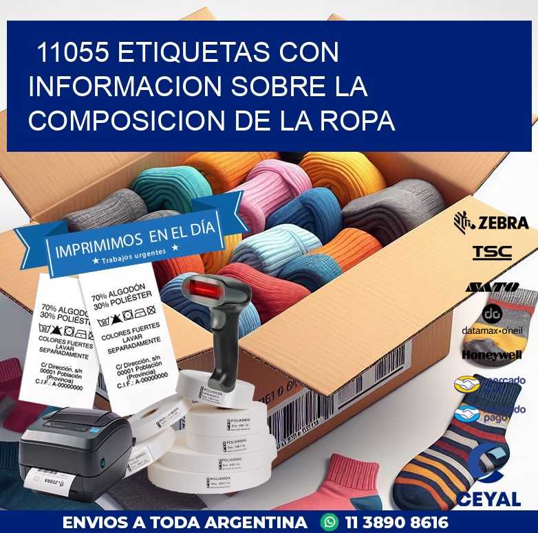 11055 ETIQUETAS CON INFORMACION SOBRE LA COMPOSICION DE LA ROPA