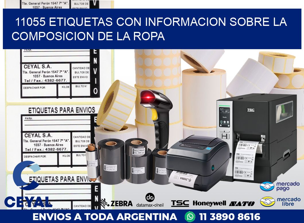 11055 ETIQUETAS CON INFORMACION SOBRE LA COMPOSICION DE LA ROPA