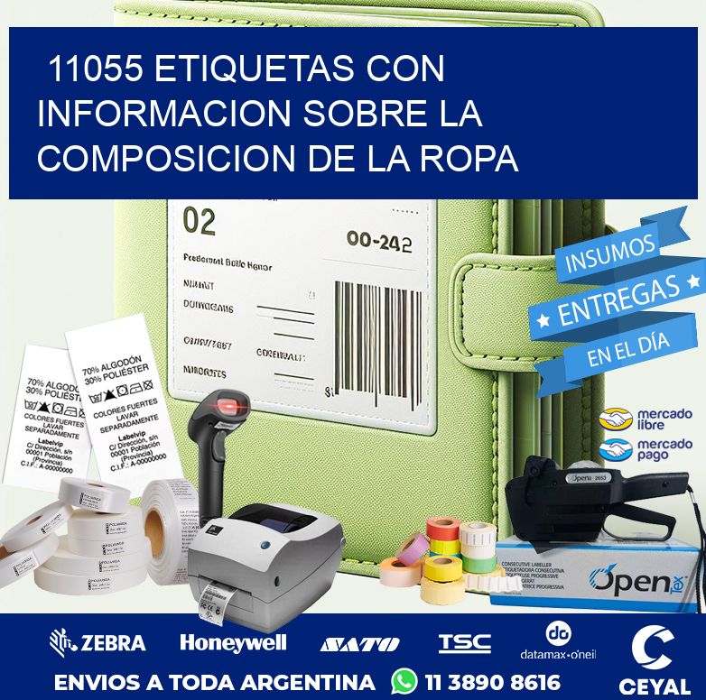 11055 ETIQUETAS CON INFORMACION SOBRE LA COMPOSICION DE LA ROPA