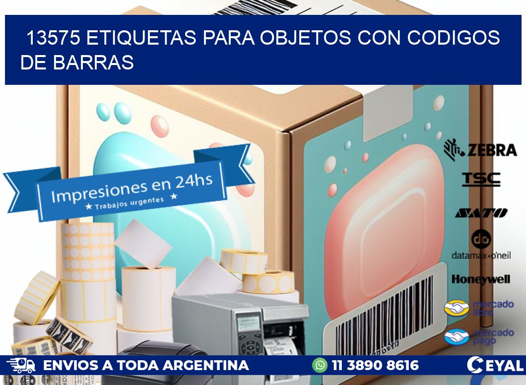 13575 etiquetas para objetos con codigos de barras